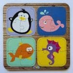 Rompecabezas 4 en 1 Animales de Agua