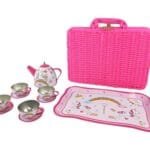 Juego de Te con Canasta Fucsia