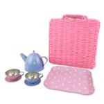 Juego de te mimbre rosa